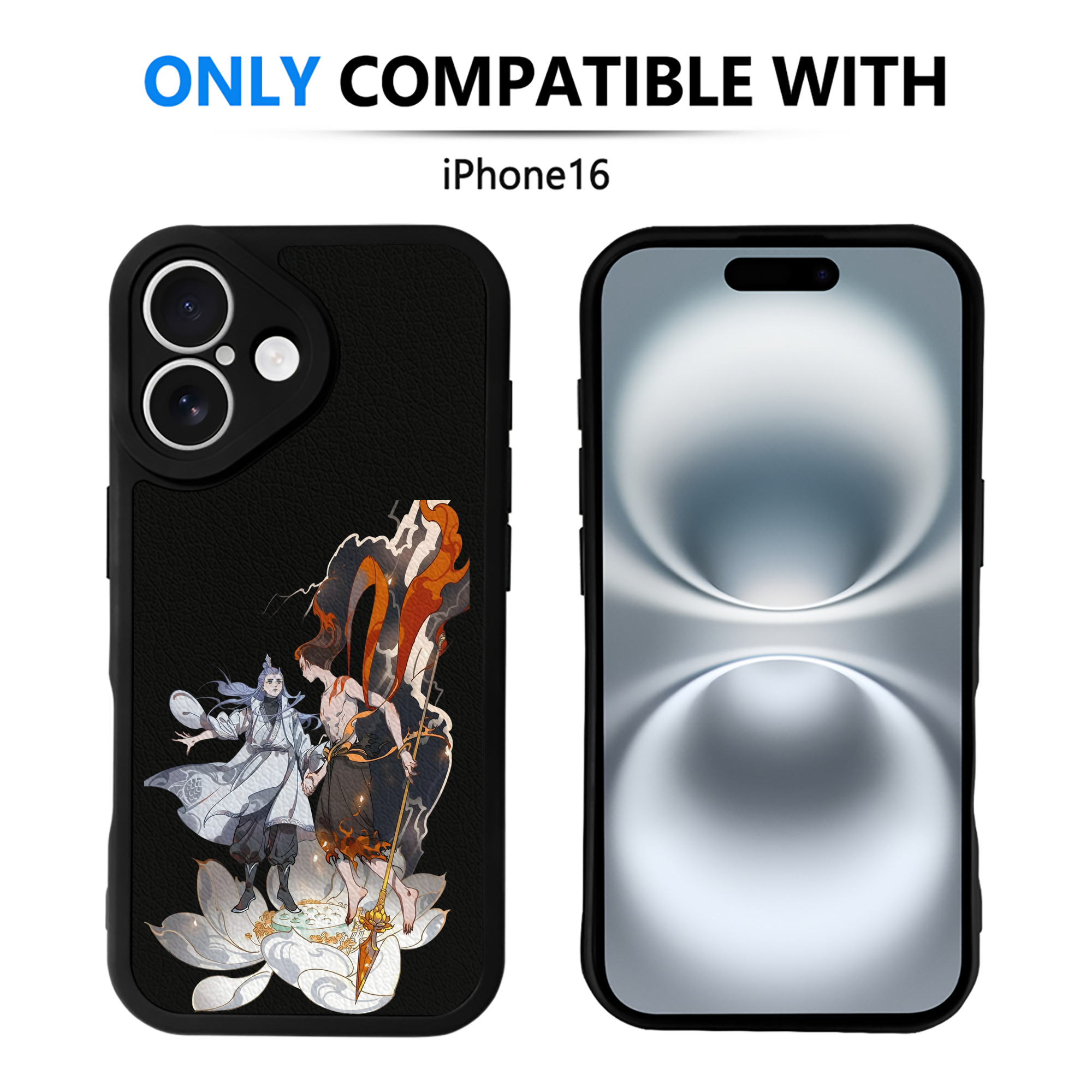 （画像用） Ne Zha 2 ナタ 魔童の大暴れ 【iPhone 16シリーズ対応】シリコンスマホケース（レザー調） 材質：シリコン